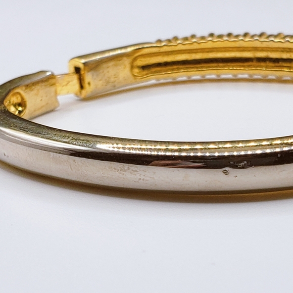 Rhinestone Row Bar Bangle Tennis Bracelet - Picture 8 of 10